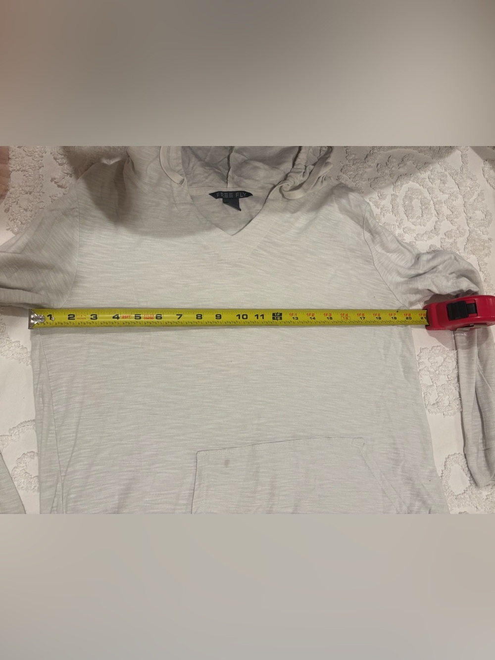 Free Fly Women’s Bamboo Slub Lightweight Sea Salt Ivory Hoodie Top M - Picture 12 of 12